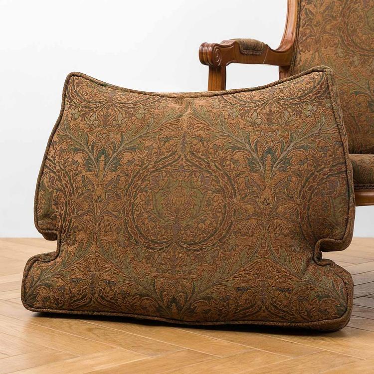Кресло Marie Armchair, Oak Dark Amber вискоза и полиэстер Burnt Green Jacquard - ракурс 7
