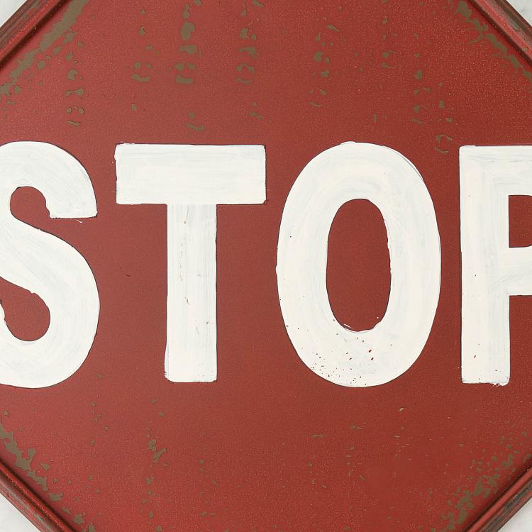 Восьмиугольная металлическая табличка Стоп Metal Sign Stop