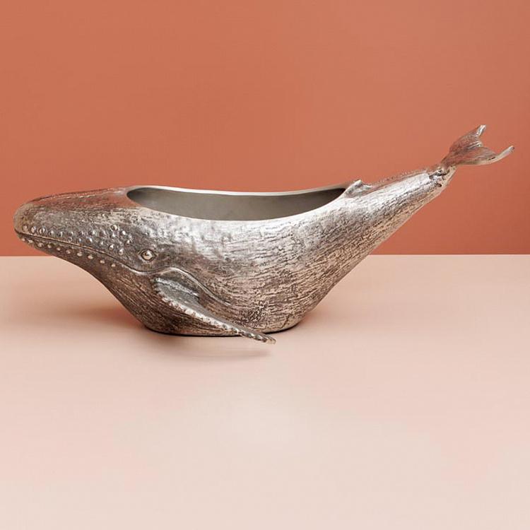 Ведро для льда Кит серебряного цвета Whale Ice Bucket Silver