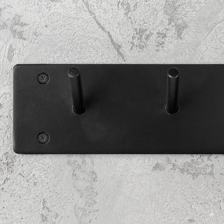 Семиместная настенная вешалка с трубчатыми крючками Black Coat Rack 7 Tube Hooks