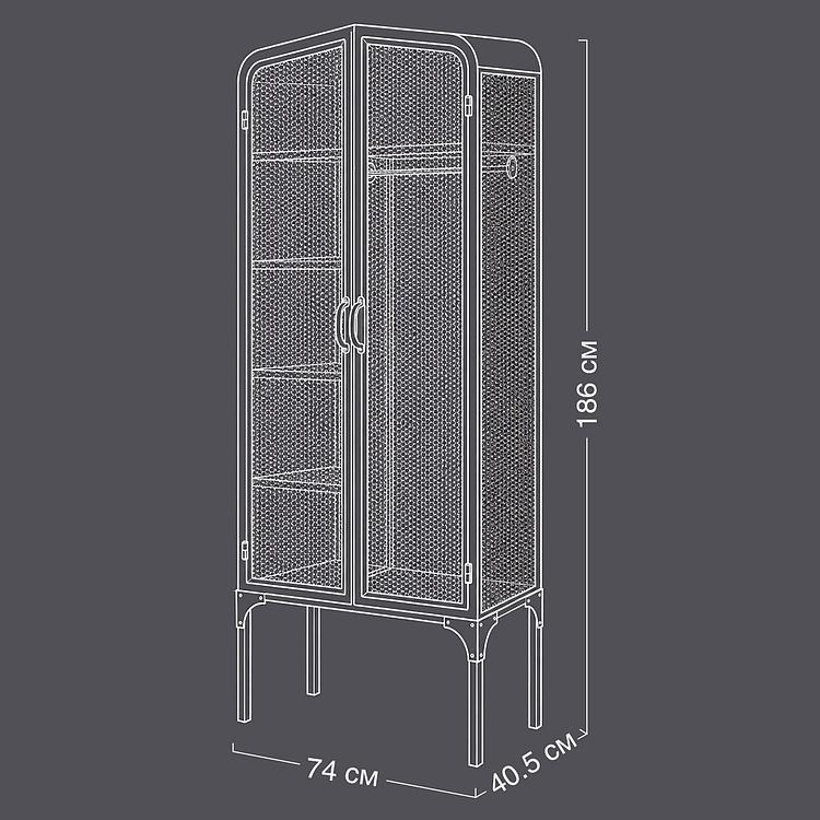 Шкаф-гардероб Melbourne 2 Doors Cabinet - ракурс 13