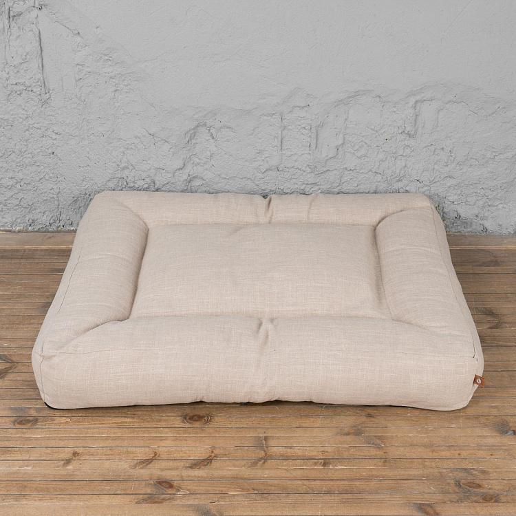 Бежевая лежанка для собак/кошек Оксфорд, L Oxford Cushion Large, Linen Ecru