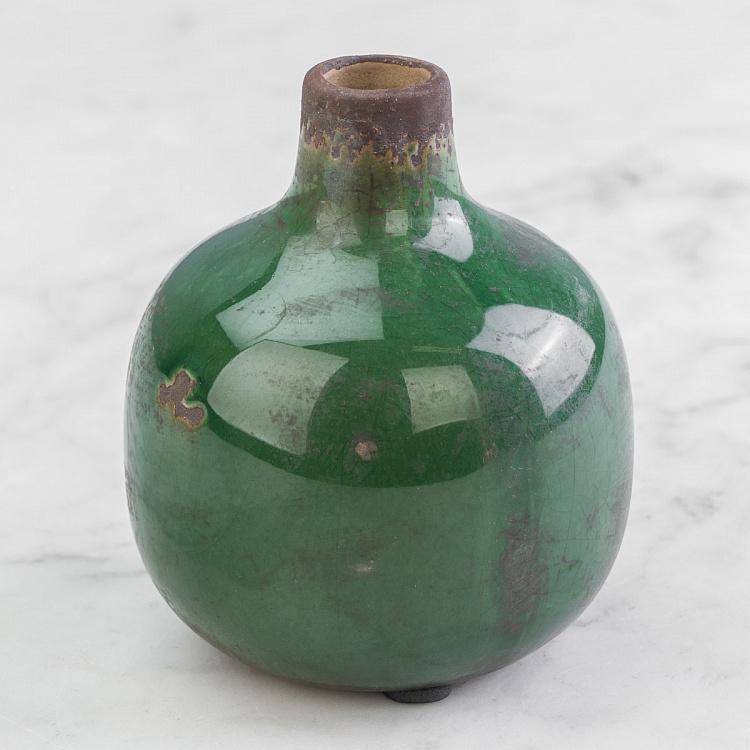 Керамическая зелёная мини-ваза Ceramic Vase Olive Green Mini