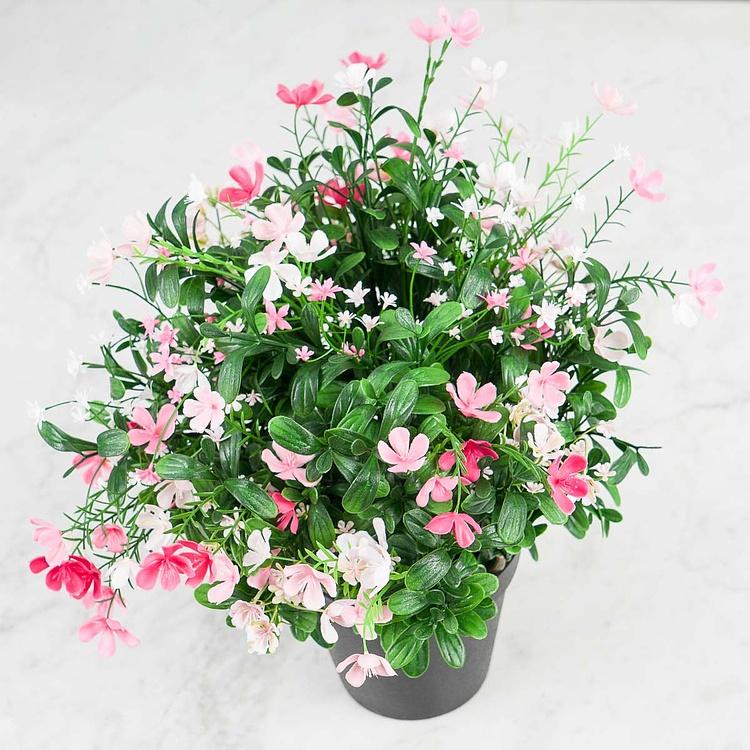 Искусственное растение Alpine Forbs With Flowers Pink White 40 cm - ракурс 2