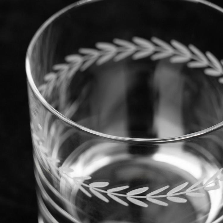 Стакан для виски с узором Листва Leaf Cutting Whisky Glass