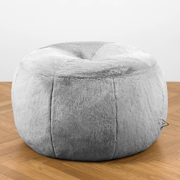 Пуфик Alaska Donut Pouf искусственный мех Big Bear Grey - ракурс 2