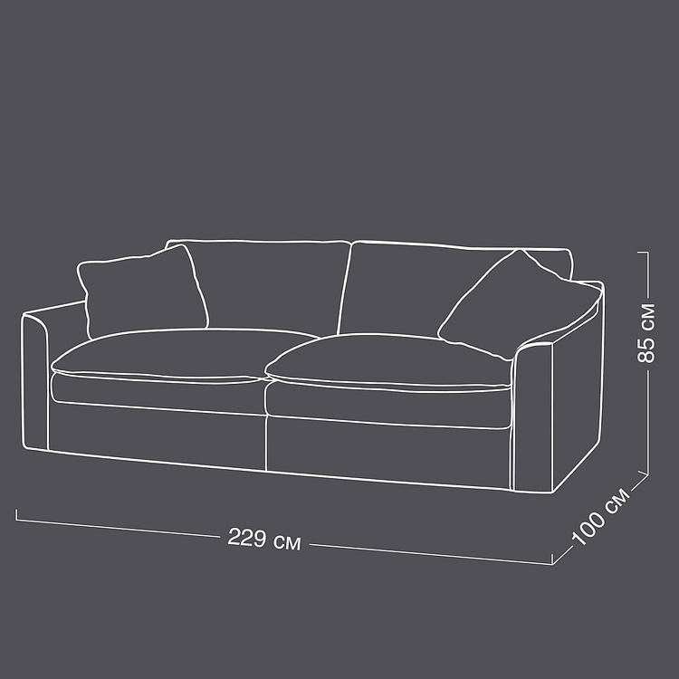 Трёхместный диван Louisiana 3 Seater Linen RM лён Olive Linen - ракурс 17