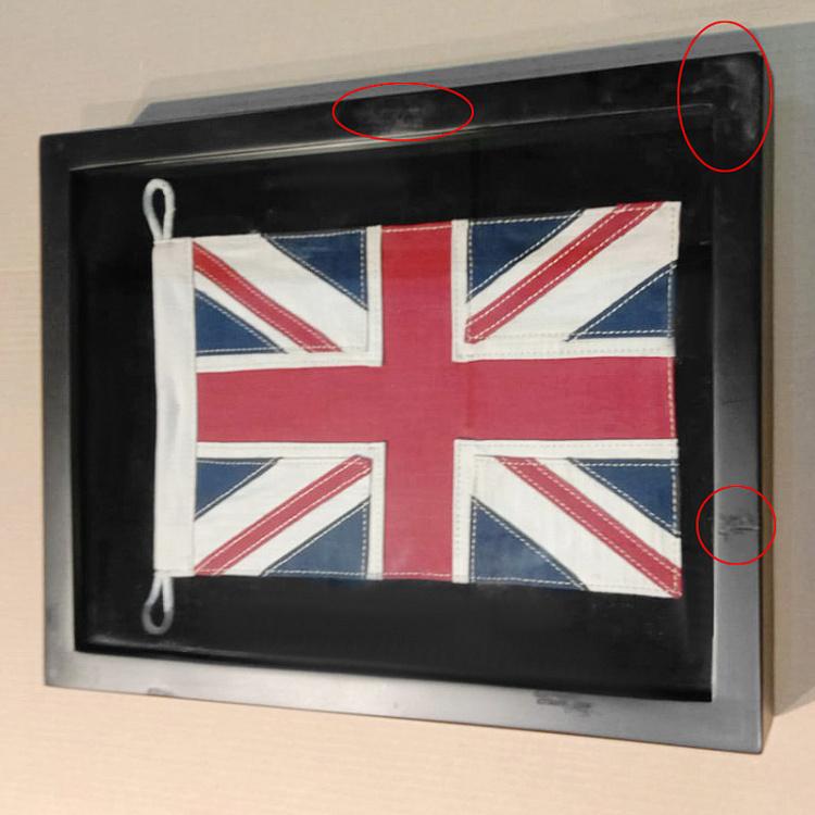 Флаг Великобритании за стеклом в раме, мини дисконт Shadow Box Flag UK Mini discount
