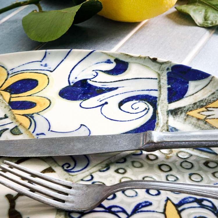 Набор из трёх сервировочных тарелок Средиземноморская майолика Set Of 3 Seaside Maiolica Serving Plates