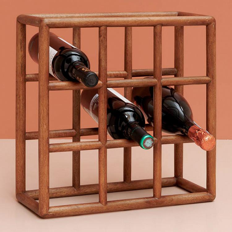 Деревянная подставка для девяти бутылок вина Джакарта Jakarta Wine Rack 9 Bottles