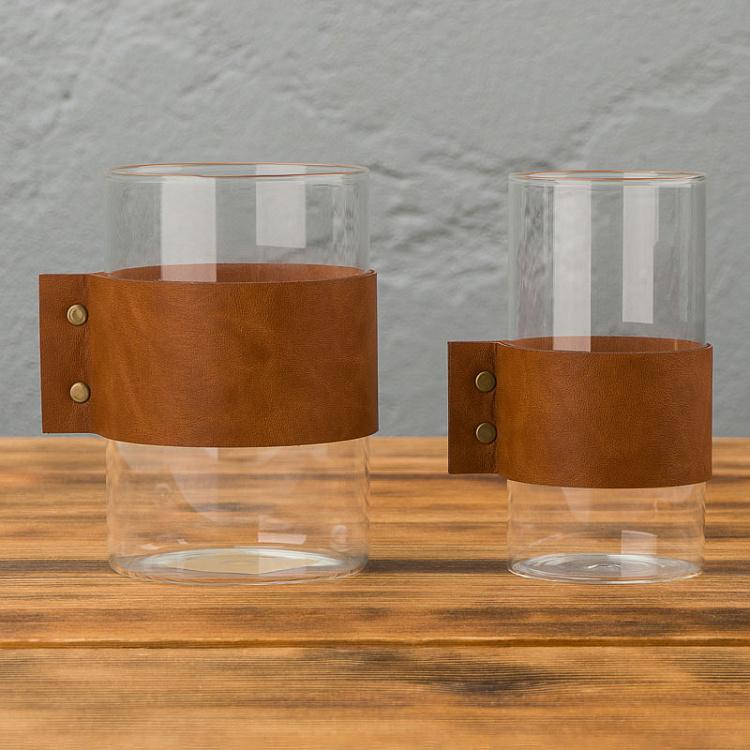 Набор из 2 цилиндрических ваз-солифлоров Set Of 2 Cylindrical Glass Soliflores