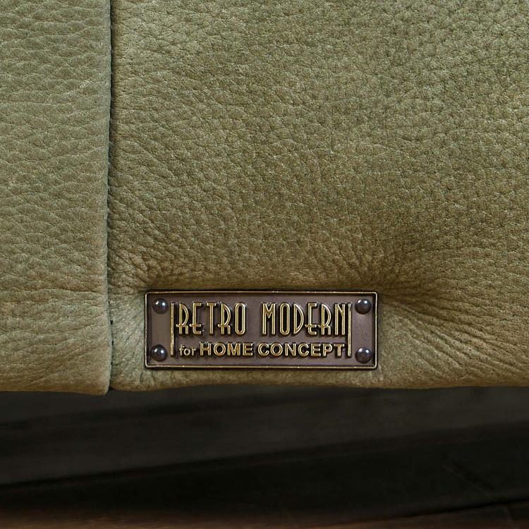 Трёхместный кожаный диван Сити, ножки цвета латуни City 3 Seater, Brass Metal Leather RM