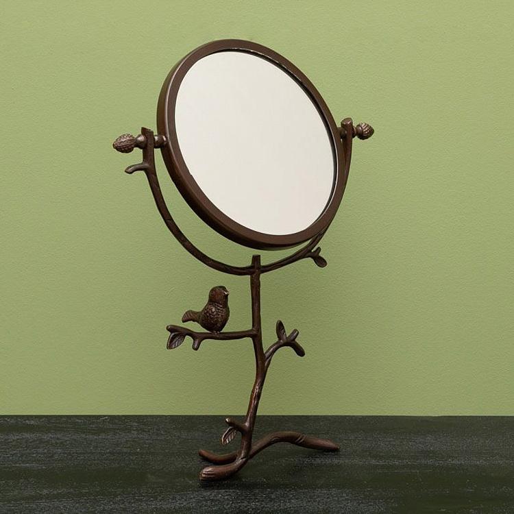 Настольное зеркало Птичка на ветке Birdie Round Mirror On Stand