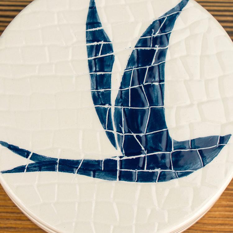 Набор из четырёх подставок под стаканы Синие ласточки Set Of 4 Mosaic Bird Coasters