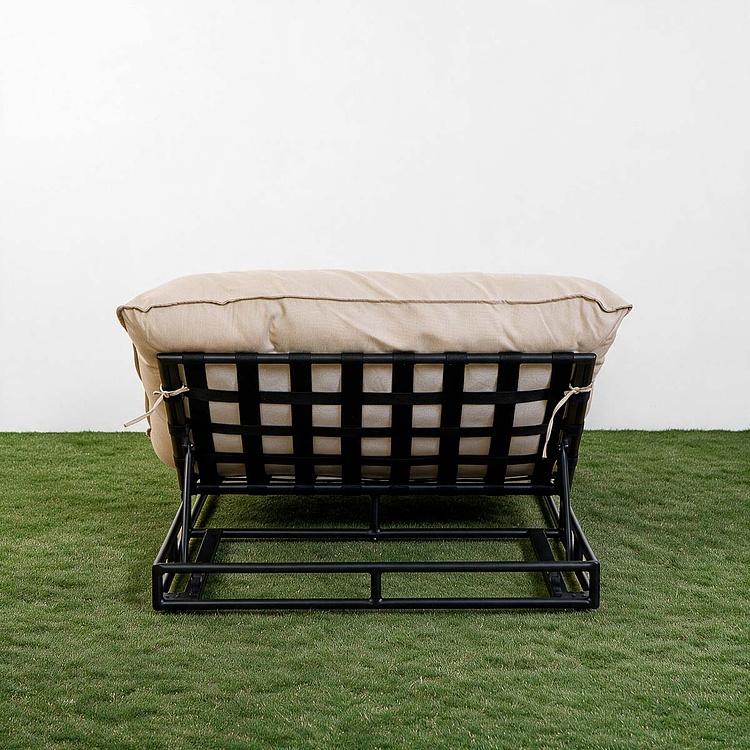 Садовый шезлонг-лежак Coral Lounger, Black акриловая ткань Heather Beige - ракурс 4
