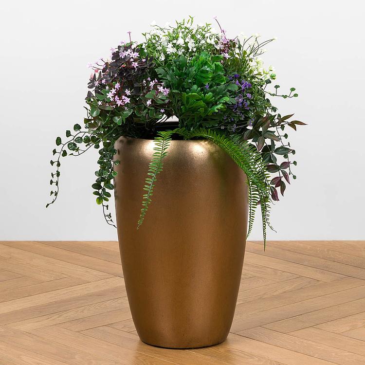 Кашпо Effectory Metal Tall Pot Matte Gold Small - ракурс 7