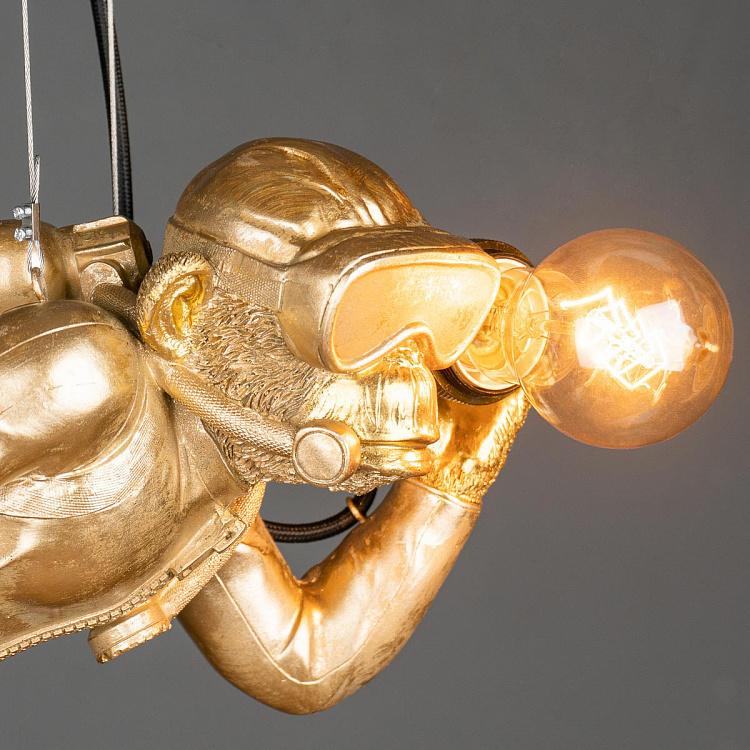 Подвесной светильник Дайвер Дэйв золотого цвета Ceiling Lamp Golden Diver Dave