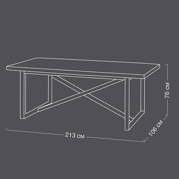 Обеденный стол Axel Dining Table Medium сосна Genuine Reclaimed Vintage Boat Wood - Natural - ракурс 10