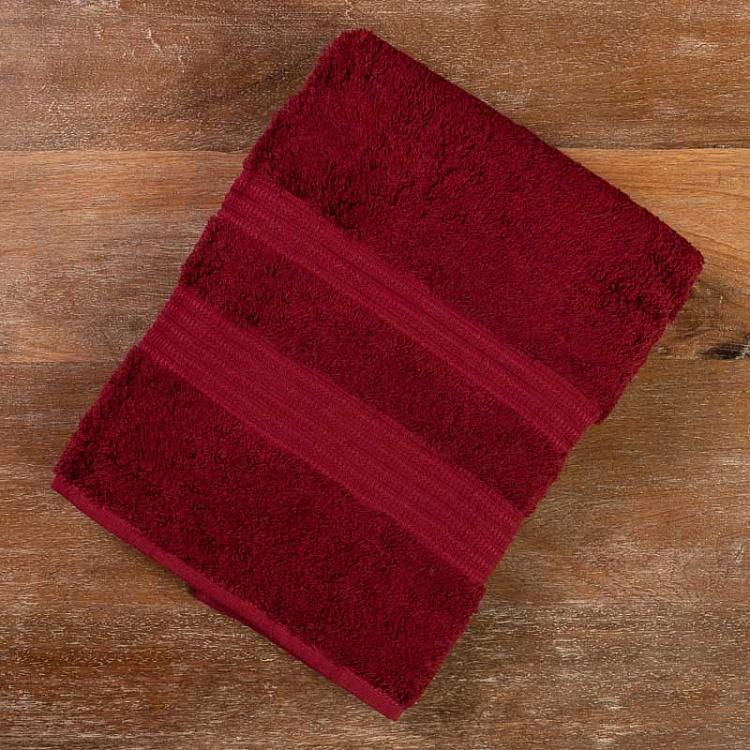 Бордовое махровое полотенце для рук и лица Лондон 50x90 см London Towel Red Wine 50x90 cm