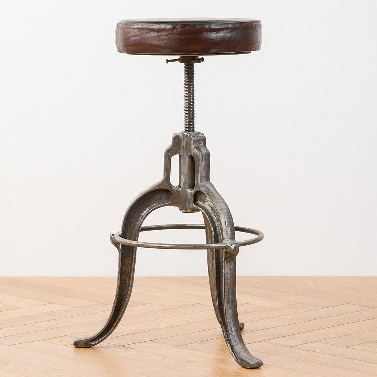 Табурет с кожаным сиденьем Салун Saloon Stool With Leather Seat