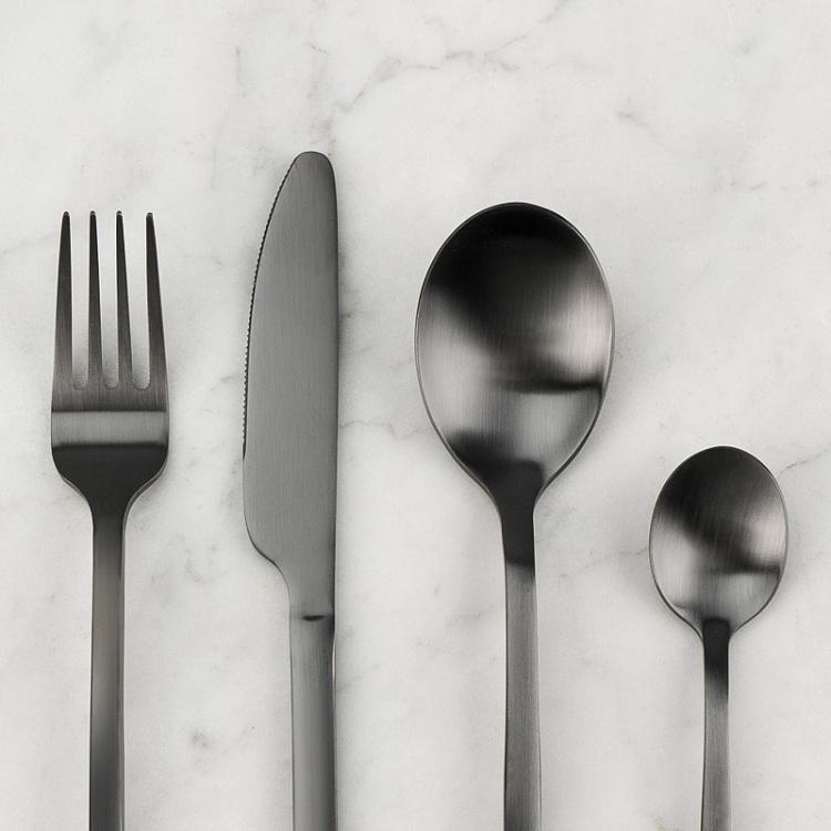 Набор из четырёх столовых приборов матовый чёрный Set Of 4 Cutlery Matt Black