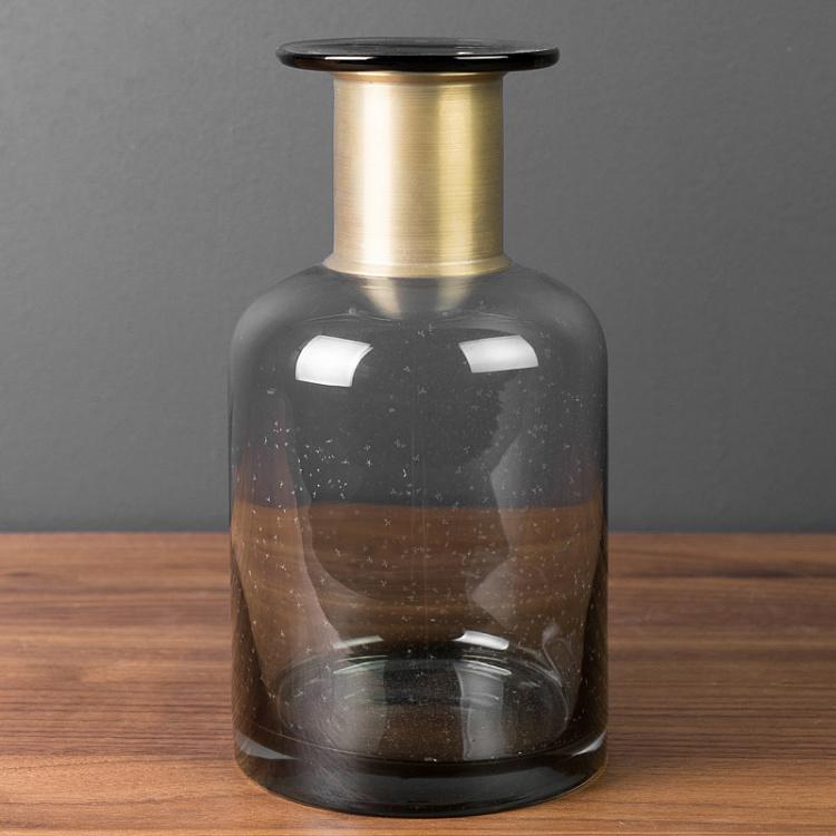 Pharmacy Bottle With Gold Detail Grey