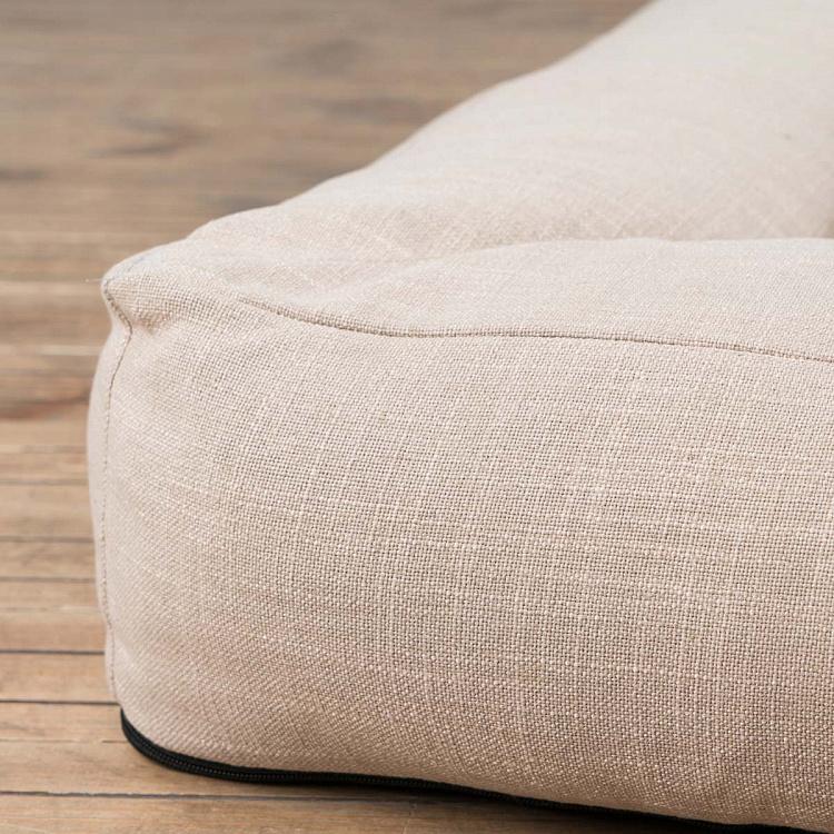 Бежевая лежанка для собак/кошек Оксфорд, L Oxford Cushion Large, Linen Ecru