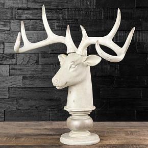 White Deer Head On Stand