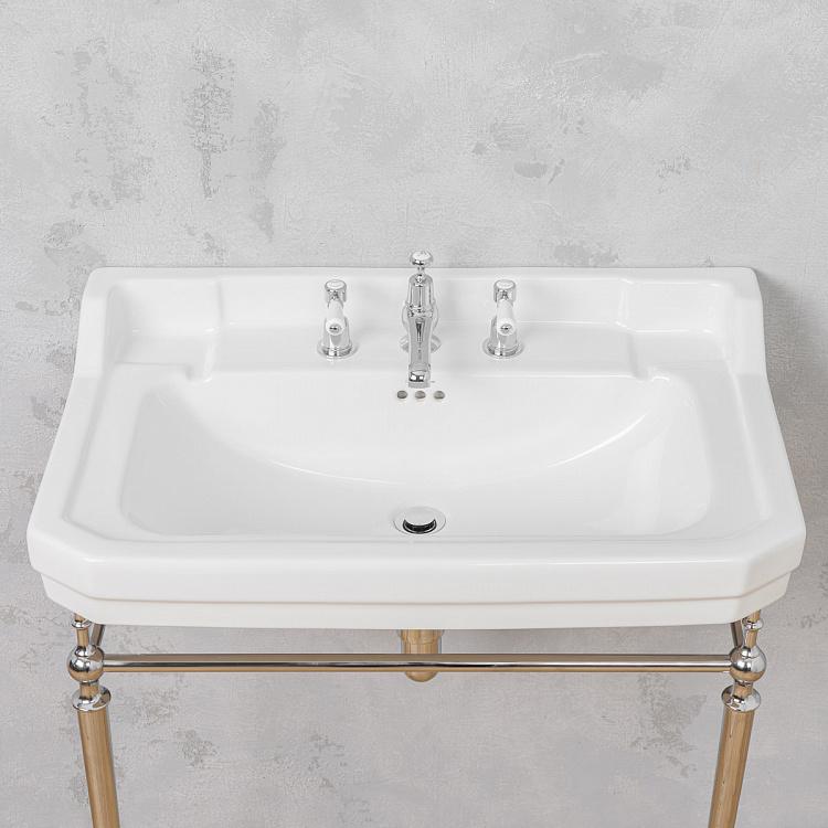 Раковина с подстольем и сифоном цвета хром в Эдвардианском стиле Edwardian Wash Basin With Base And Siphon