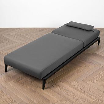 Садовый шезлонг-лежак Dune Lounger, Black акриловая ткань Anthracite Carbon - ракурс 6