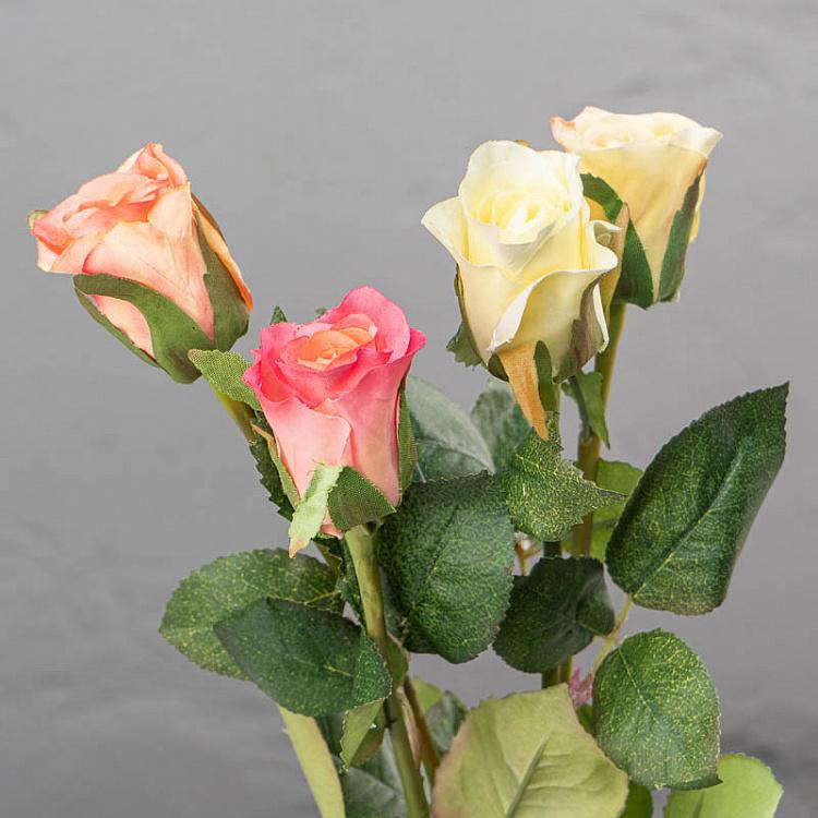 Искусственная роза Аннабель розово-персиковая Annabelle Rose Peach Pink 52 cm