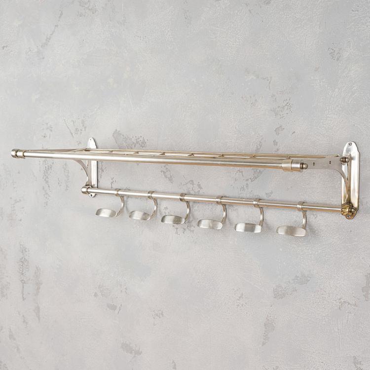 Шестиместная настенная вешалка дисконт4 Wall Rack With Wire Tray discount4