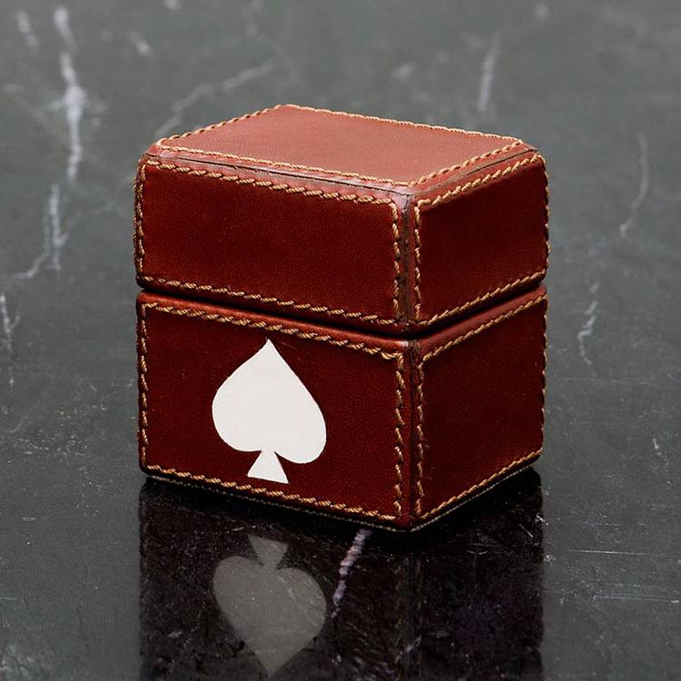 Мини-колода игральных карт в кожаной коробке Mini Deck Of Card Leather Box