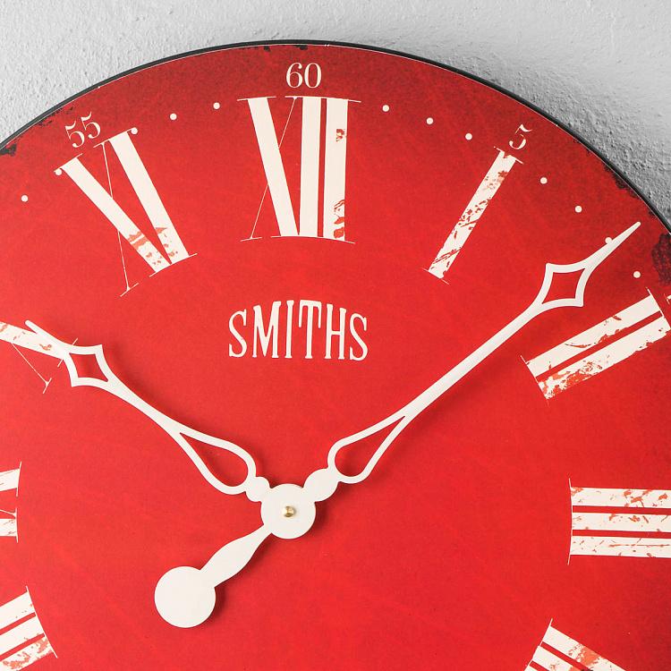 Красные настенные часы в античном стиле Смитс Antique Style Smiths Wall Clock Red