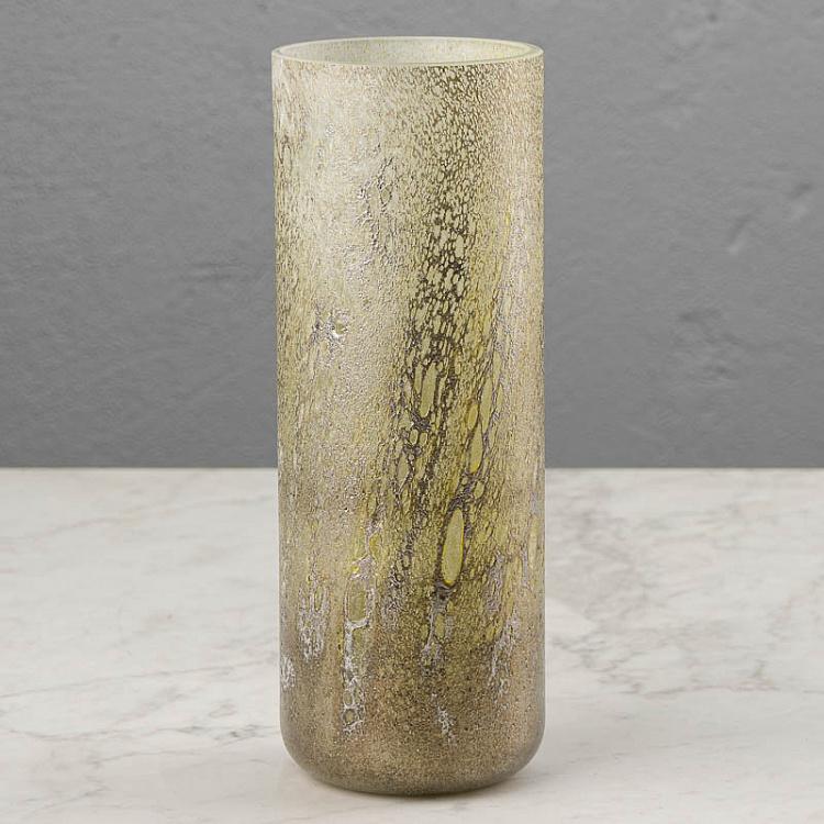 Жёлто-серебристая высокая ваза Кратер Cratere Jaune Argent High Vase