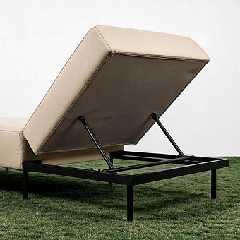 Садовый шезлонг-лежак Chic Lounger, Black акриловая ткань Lead Chine - ракурс 7