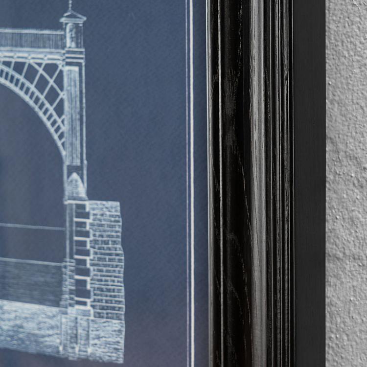 Картина-принт Железный мост с синим фоном, S Architectural Iron Bridge Blue Print Small