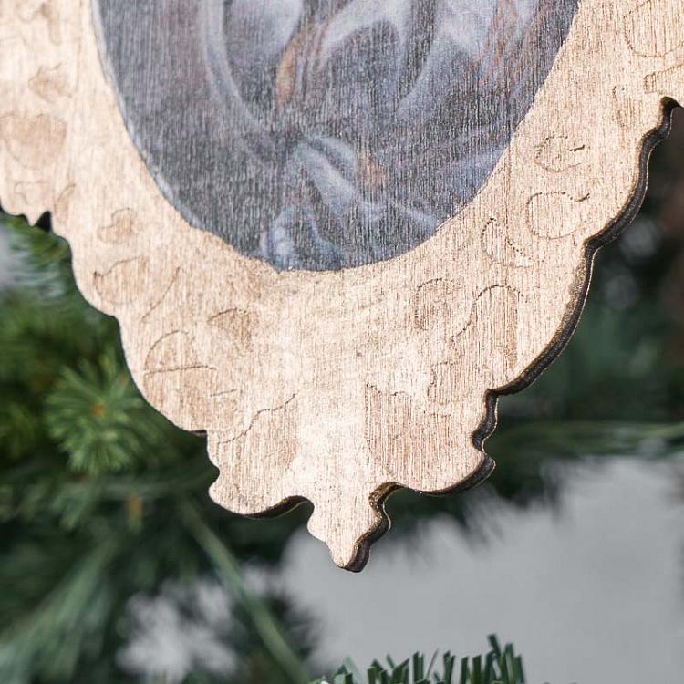 Новогодняя подвеска из дерева Леди Кошка Wooden Pendant Lady Cat 23 cm