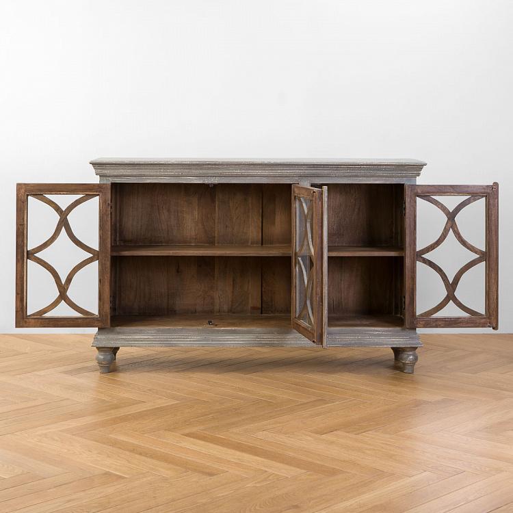 Серый сервант с тремя дверцами Вильнёв Villeneuve Sideboard With 3 Doors Grey