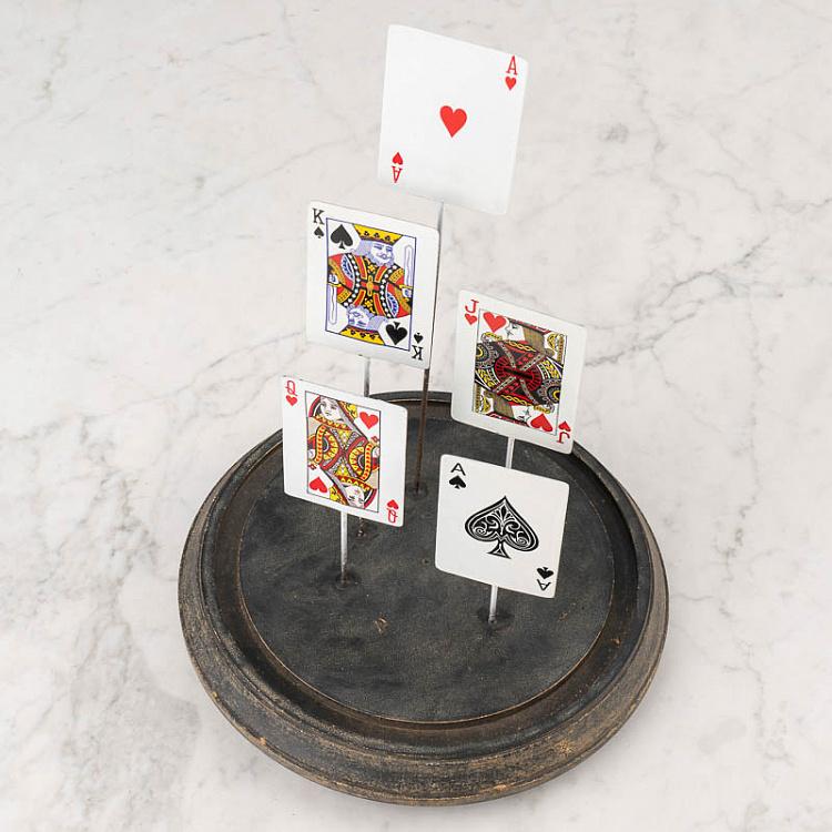 Статуэтка Стеклянный купол с игральными картами Glass Dome With Game Cards