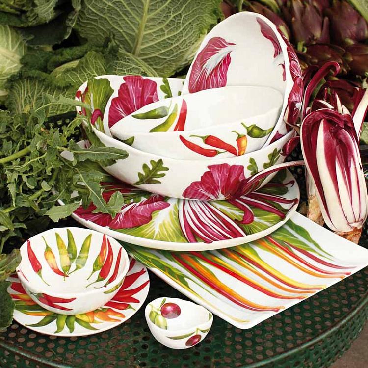 Овальная салатница Средиземноморская диета Листья салата Dieta Mediterranea Insalate Oval Bowl