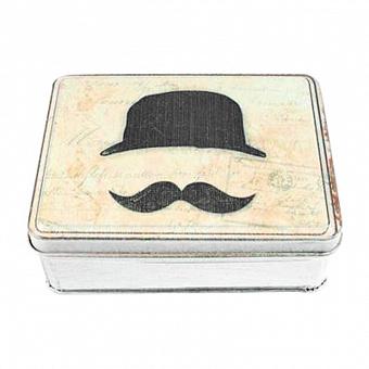 Металлическая коробка Metal Box Bowler Hat Mustache