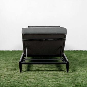 Садовый шезлонг-лежак Dune Lounger, Black акриловая ткань Anthracite Carbon - ракурс 5