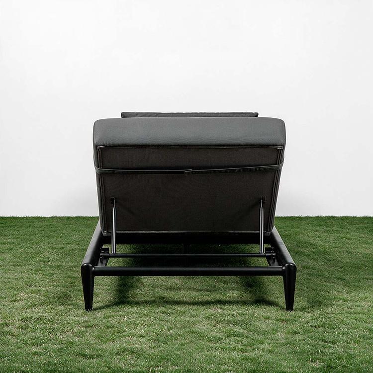 Садовый шезлонг-лежак Dune Lounger, Black акриловая ткань Anthracite Carbon - ракурс 5