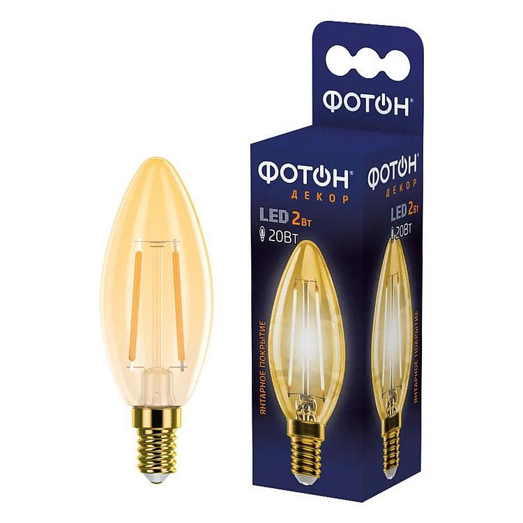 Лампа светодиодная FOTON Decor LED Filament Candle E14 2W - ракурс 3