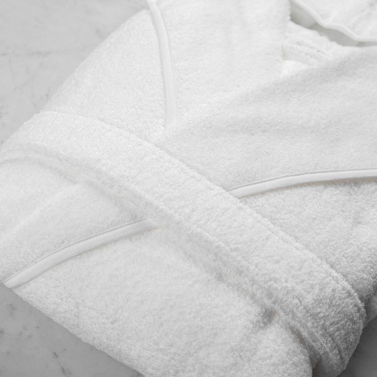 Белый банный халат с капюшоном, размер M	 CL Zero Twist Hooded Robe White M