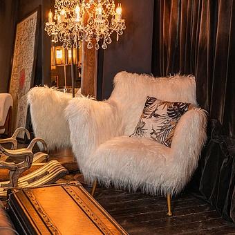 Кресло Parioli Armchair A искусственный мех White Mongolian Fur