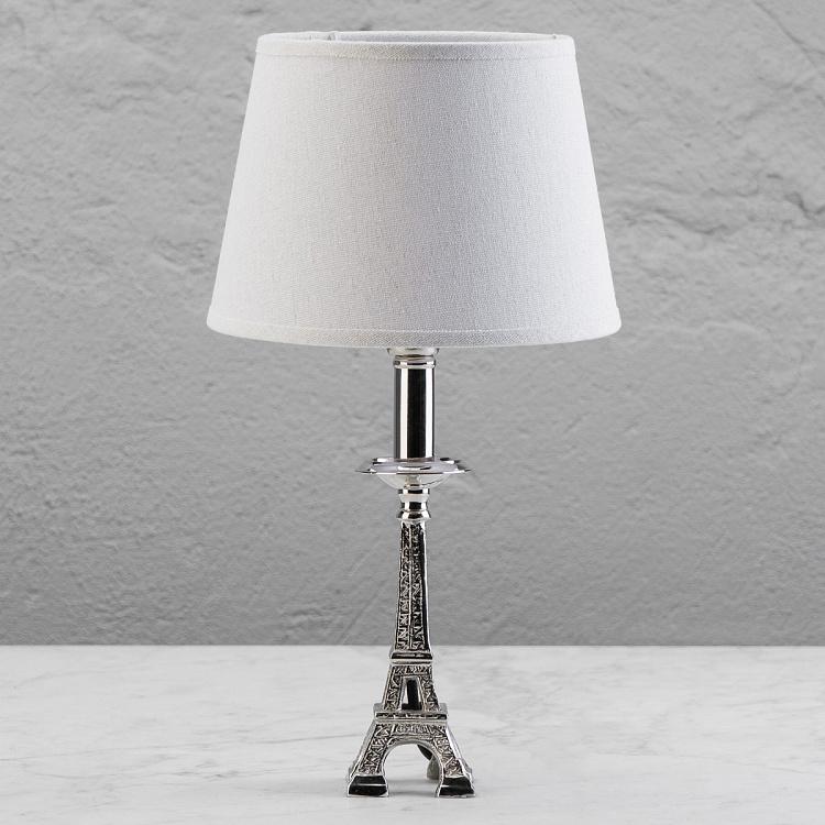 Настольная лампа с абажуром Эйфелева башня Eiffel Tower Silver Patina Table Lamp With Shade