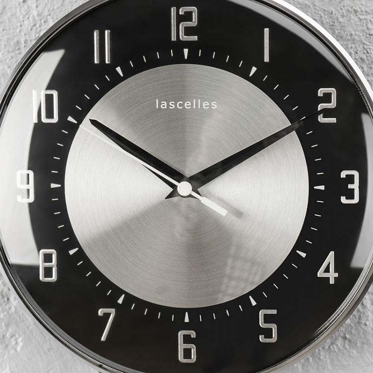 Чёрные настенные часы в стиле деко  Deco Domed Wall Clock Black