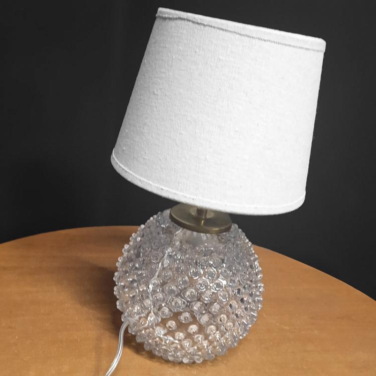 Настольная лампа с белым льняным абажуром Диамант дисконт Diamond Tip Clear Table Lamp With Shade discount